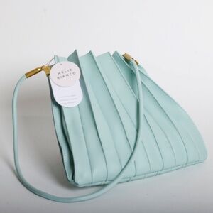 NWT Melie Bianco Carrie Seafoam Pleated Vegan Bag